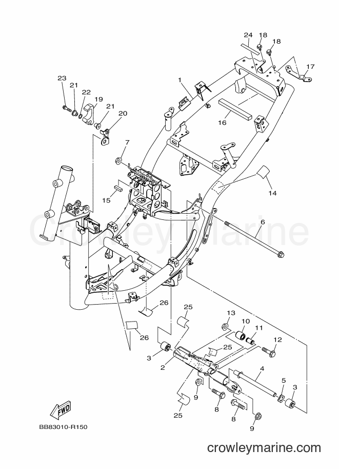 Yamaha Motors MWS150-A (BB8B) [010] - FRAME