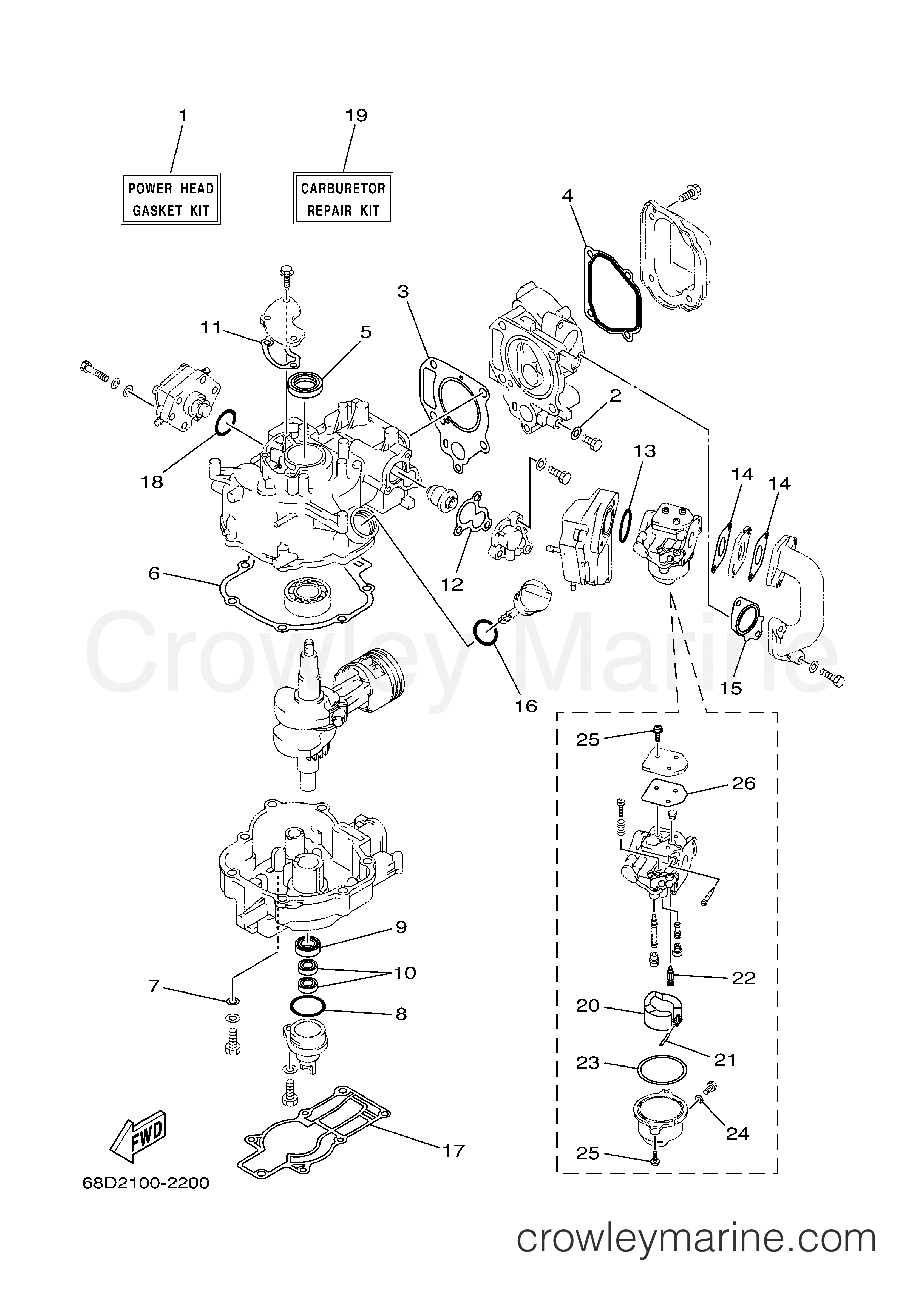 Yamaha Motors F4MLHB - REPAIR KIT 1
