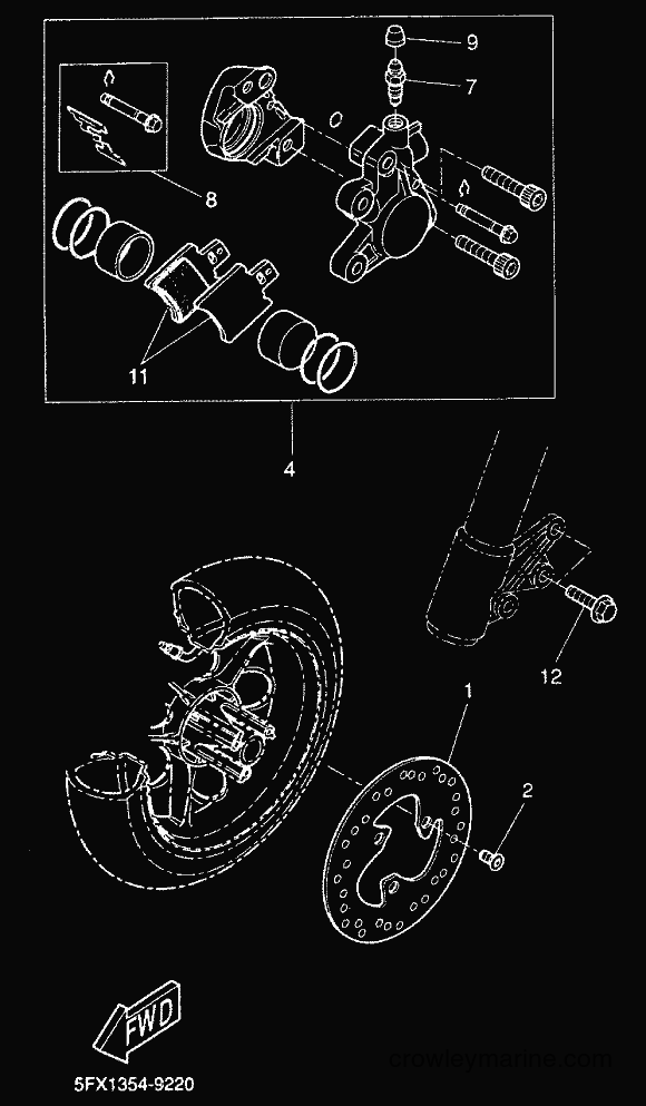 2000 Scooter CW50RS - CW50RS (5FXG) [010] - FRONT BRAKE CALIPER