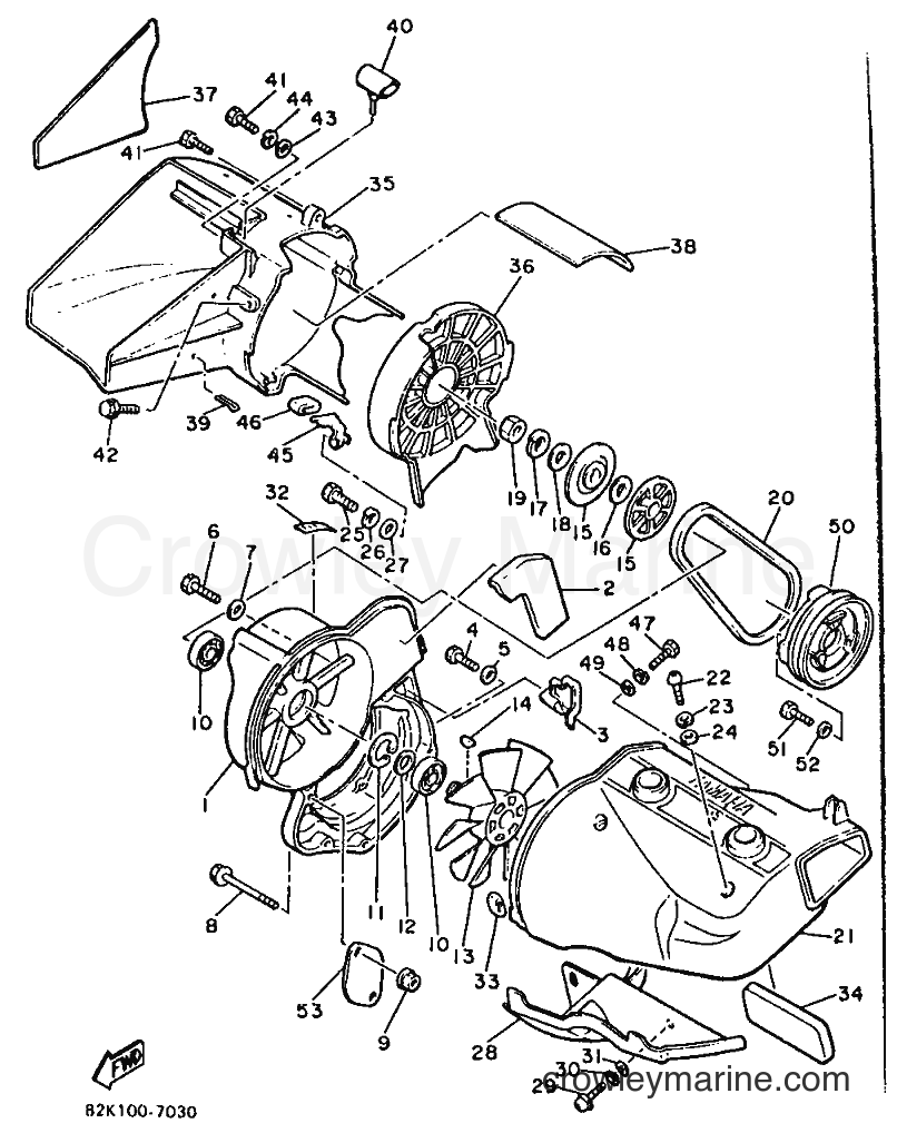 1992 Snowmobile PZ480 - PZ480 (89F1) [010] - AIR SHROUD & FAN