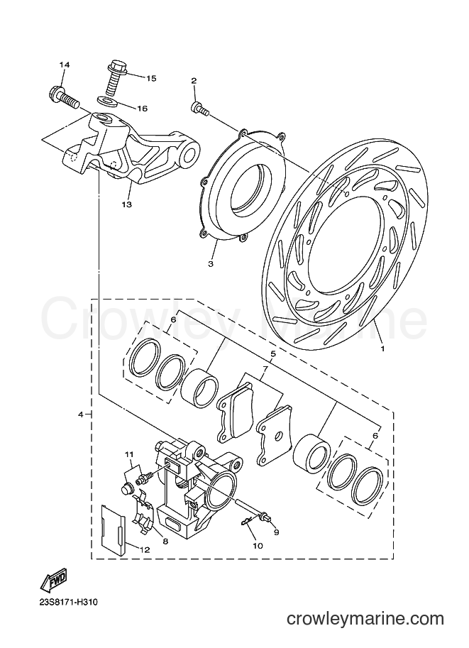 2011 Cruiser XVS1100A - XVS1100A (23SE) [010] - REAR BRAKE CALIPER