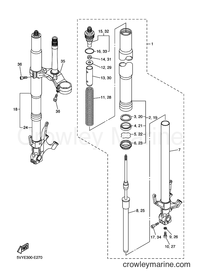 2006 Sport Bike YZF-R1 - YZF-R1 (5VYR) [050] - FRONT FORK