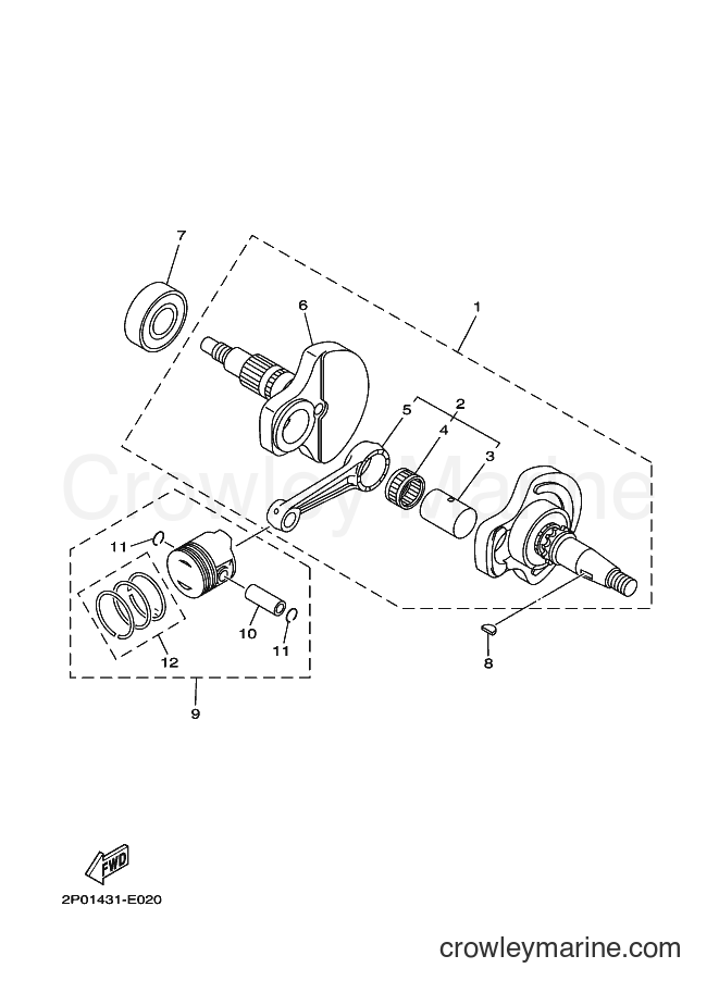 2007 Scooter LF-110C - LF-110C (2P12) [010] - CRANKSHAFT & PISTON