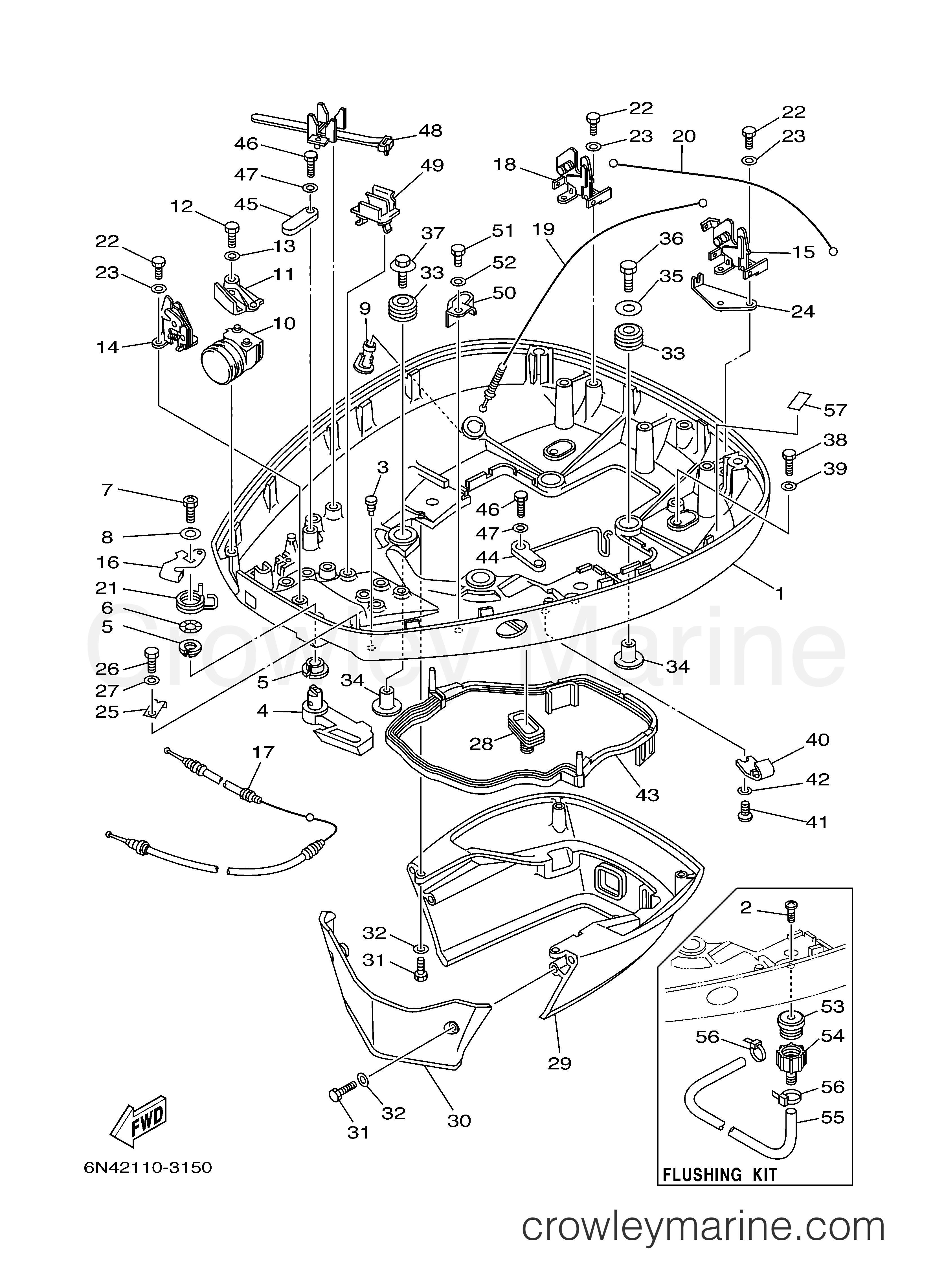 Yamaha Motors 115TLRD - BOTTOM COWLING