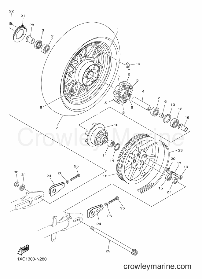Yamaha Motors XVS950CU (2DXE) [010] - REAR WHEEL