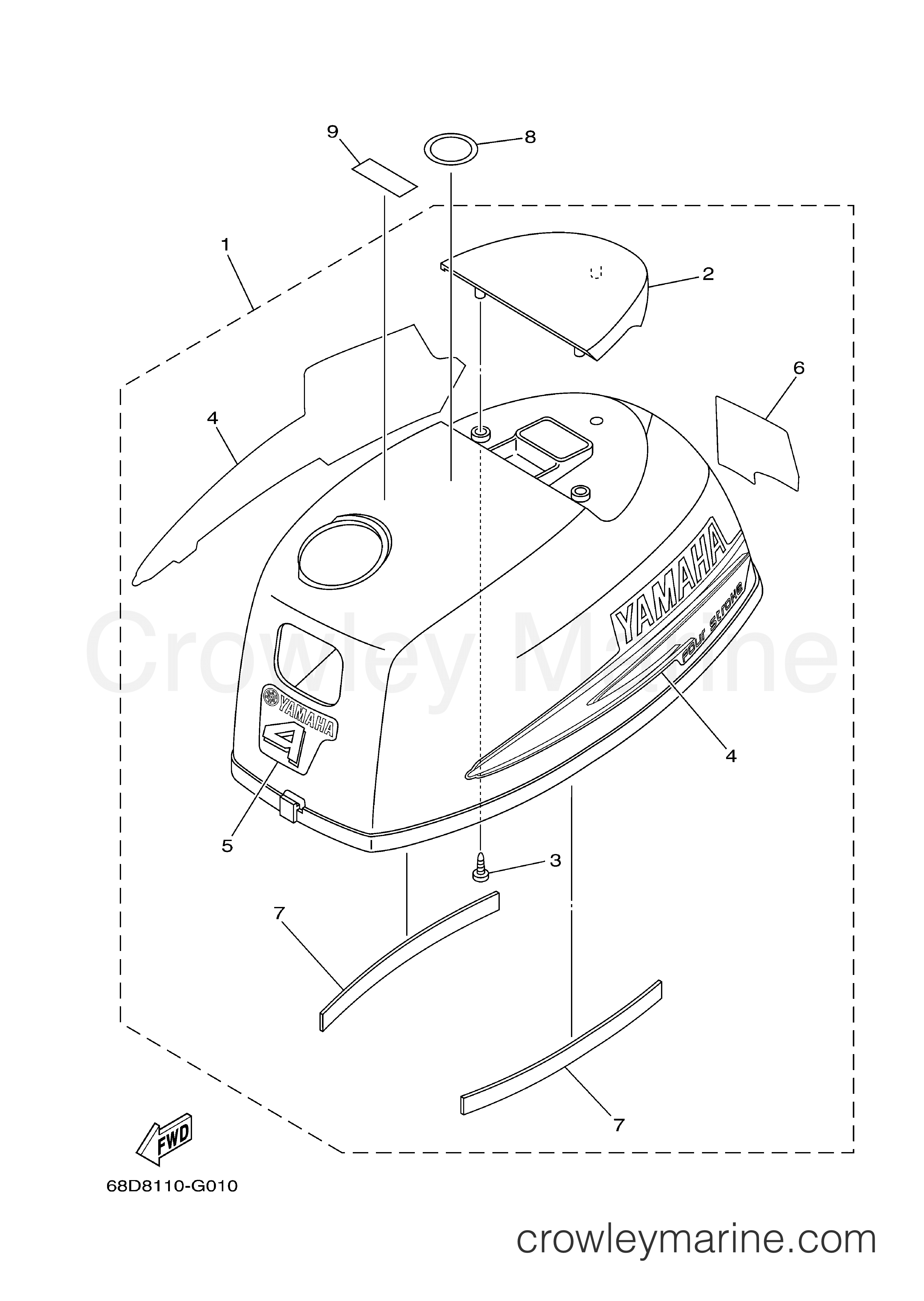 Yamaha Motors F4MLH - TOP COWLING