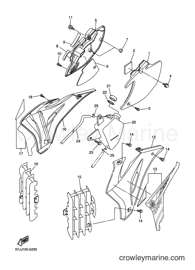 2008 Dirt Bike WR250F - WR250F (5UMH) [010] - SIDE COVER