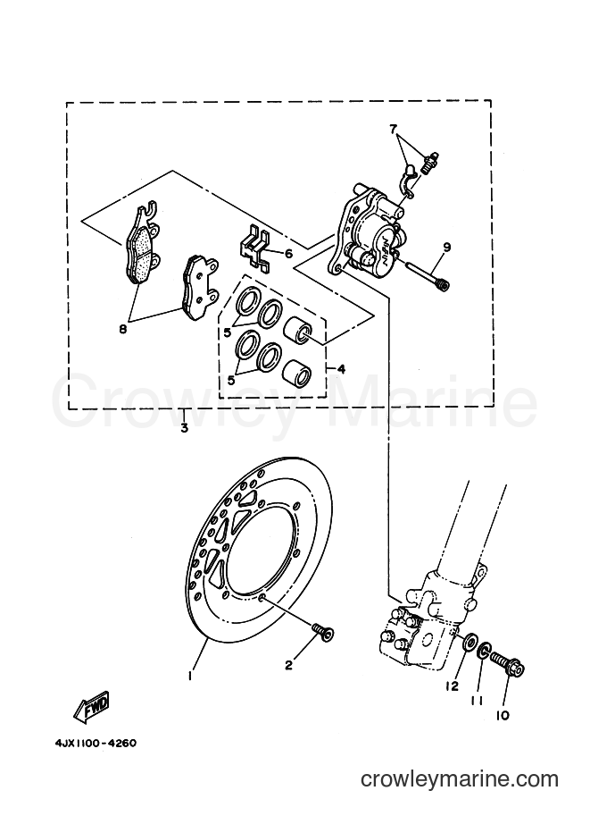 1994 Dirt Bike YZ250 - YZ250 (4JX2) [020] - FRONT BRAKE CALIPER