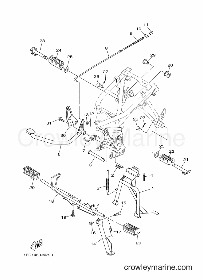 2017 Scooter T115FLSEC - T115FLSEC (1FDE) [010] - STAND & FOOTREST