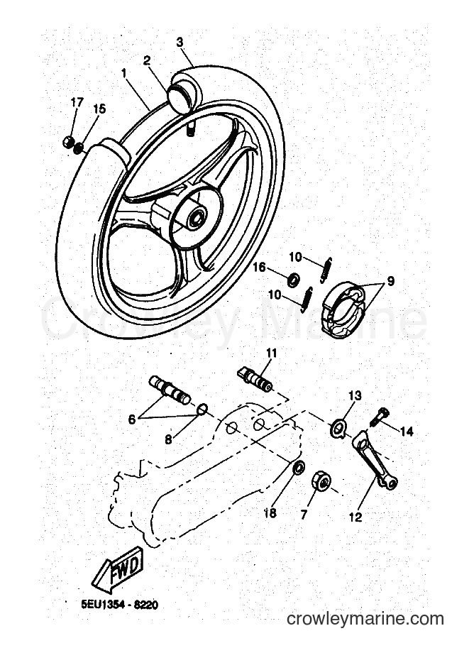 1999 Scooter YH50 - YH50 (5JB1) [010] - REAR WHEEL