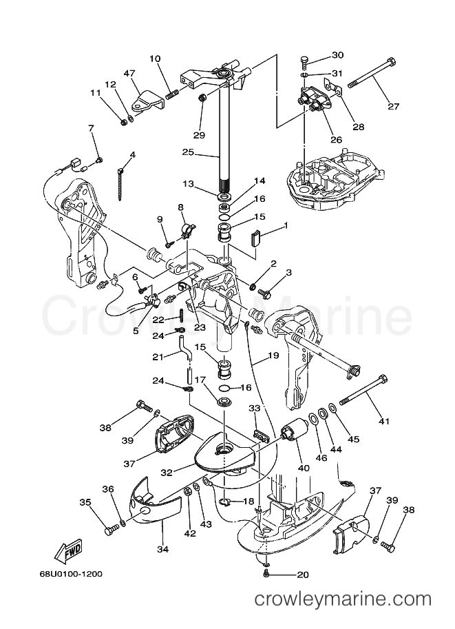 Yamaha Motors FT25B (68U0) [120] - BRACKET 3