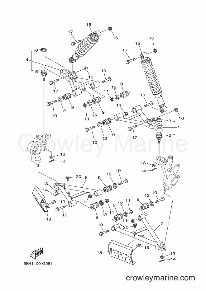 2012 ATV YXR700F - YXR700F (1RB3) [010] - FRONT SUSPENSION & WHEEL