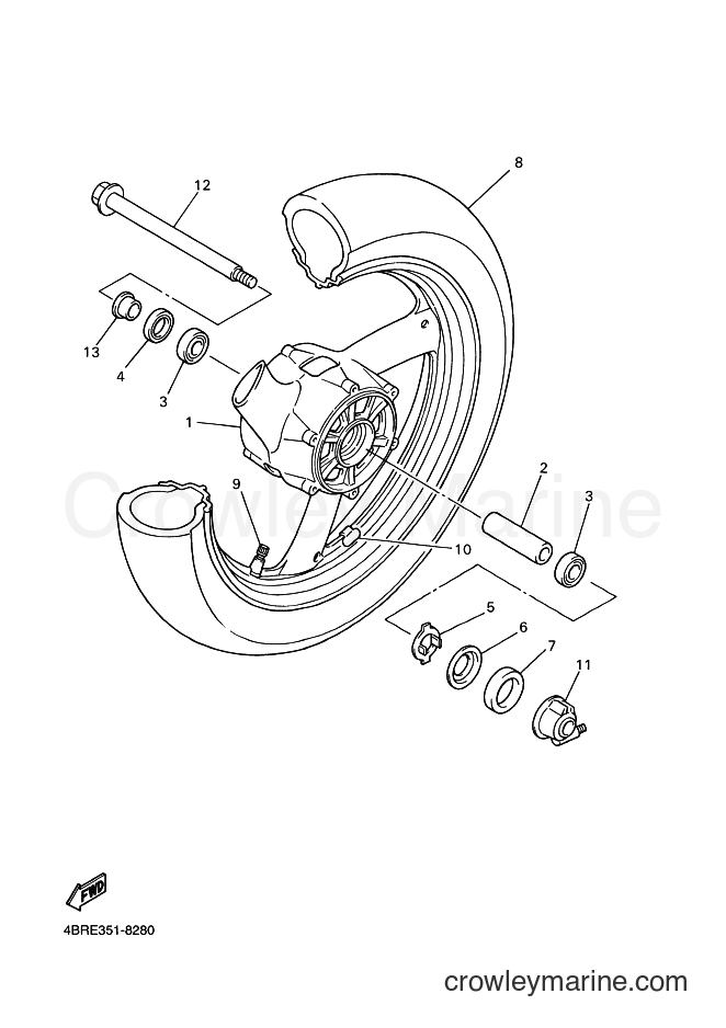 2000 Street Bike XJ600N - XJ600N (4KEB) [020] - FRONT WHEEL