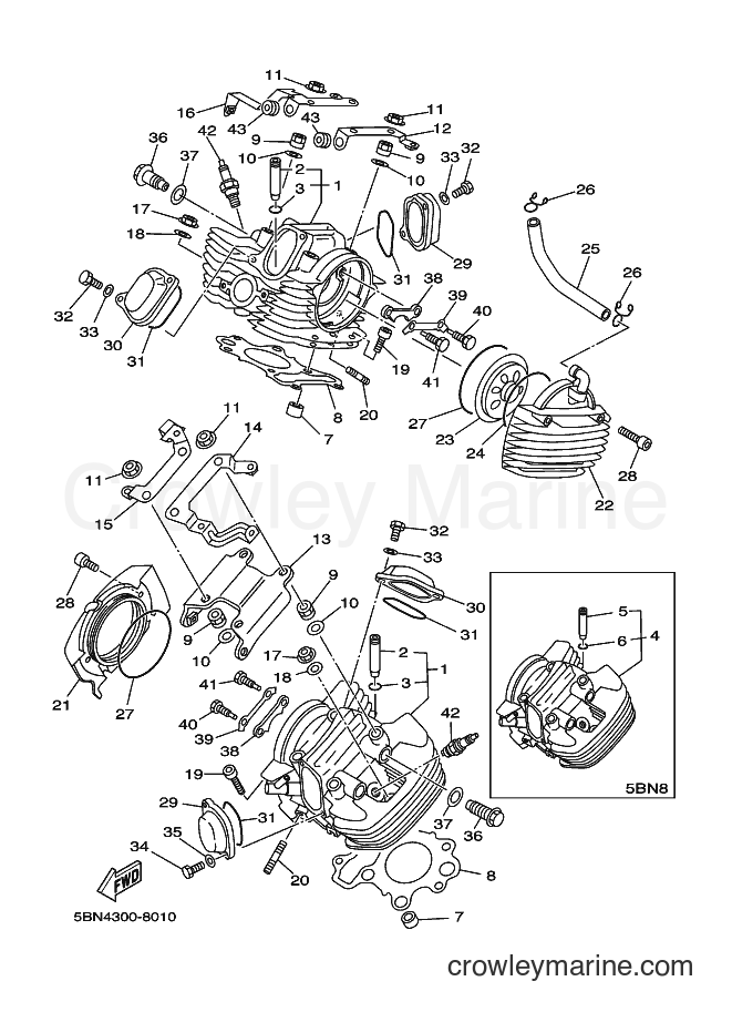 Yamaha Motors XVS650A (5BNC) [040] - CYLINDER HEAD