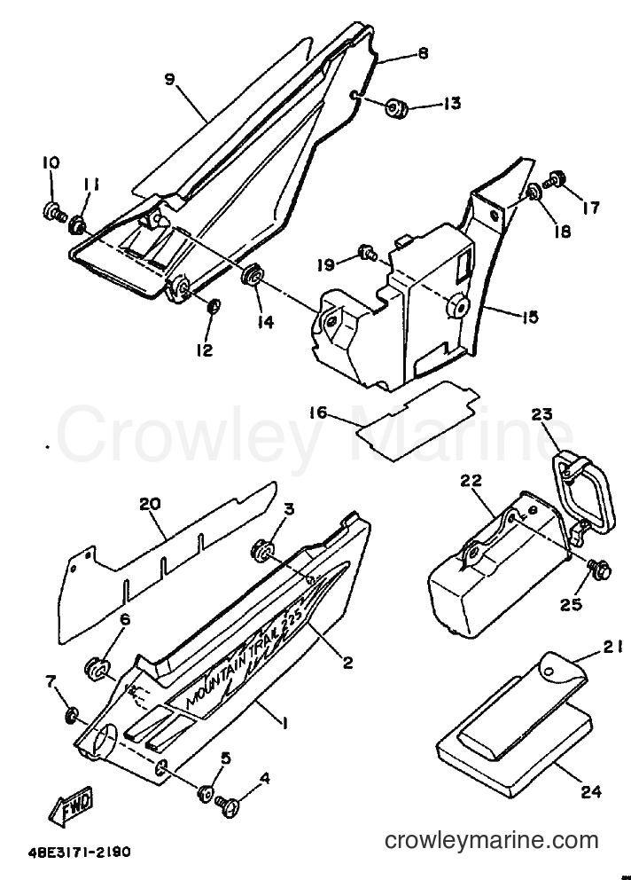 1992 Dirt Bike XT225 - XT225 (4BE3) [010] - SIDE COVER