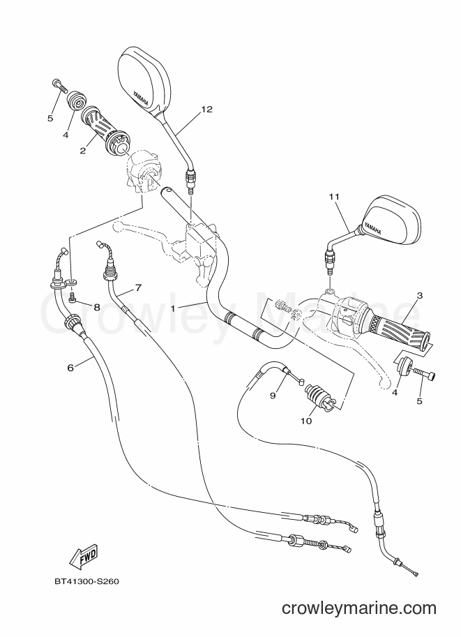 2017 Street Bike YS125-5C - YS125-5C (BT41) [050] - STEERING HANDLE & CABLE