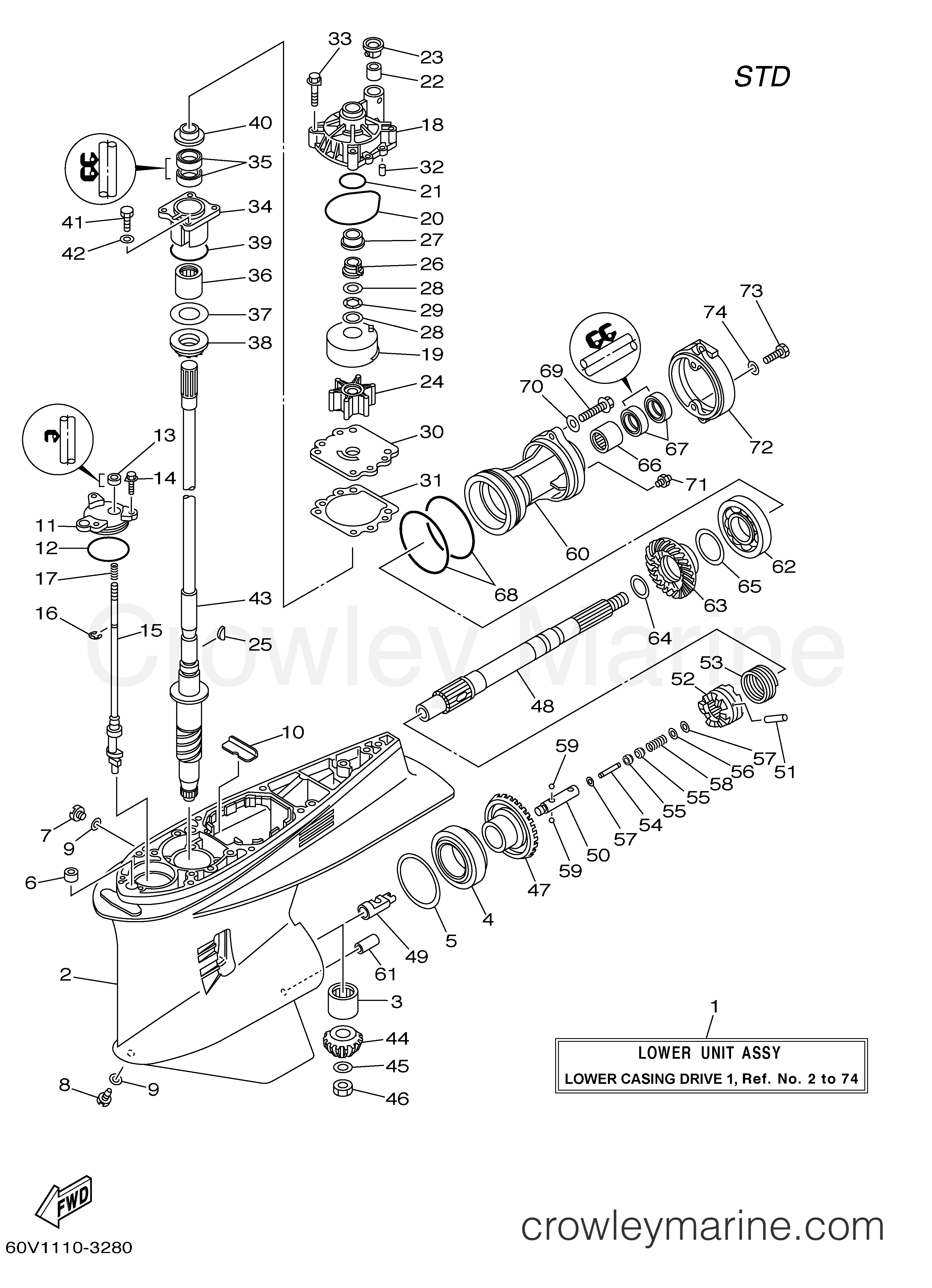 Yamaha Motors Z250TXRD - LOWER CASING DRIVE 1