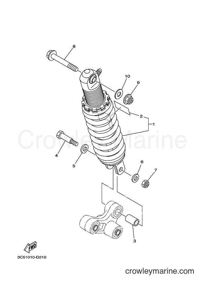 2012 Dirt Bike XT250 - XT250 (3C5Y) [010] - REAR SUSPENSION