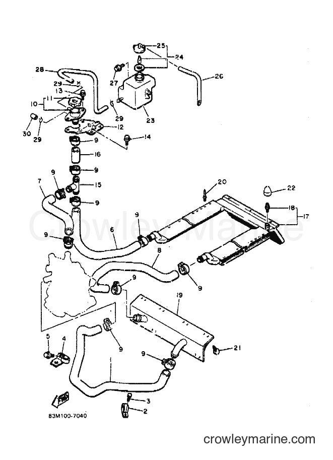 1989 Snowmobile CF300N - CF300N (86E1) [010] - RADIATOR & HOSE