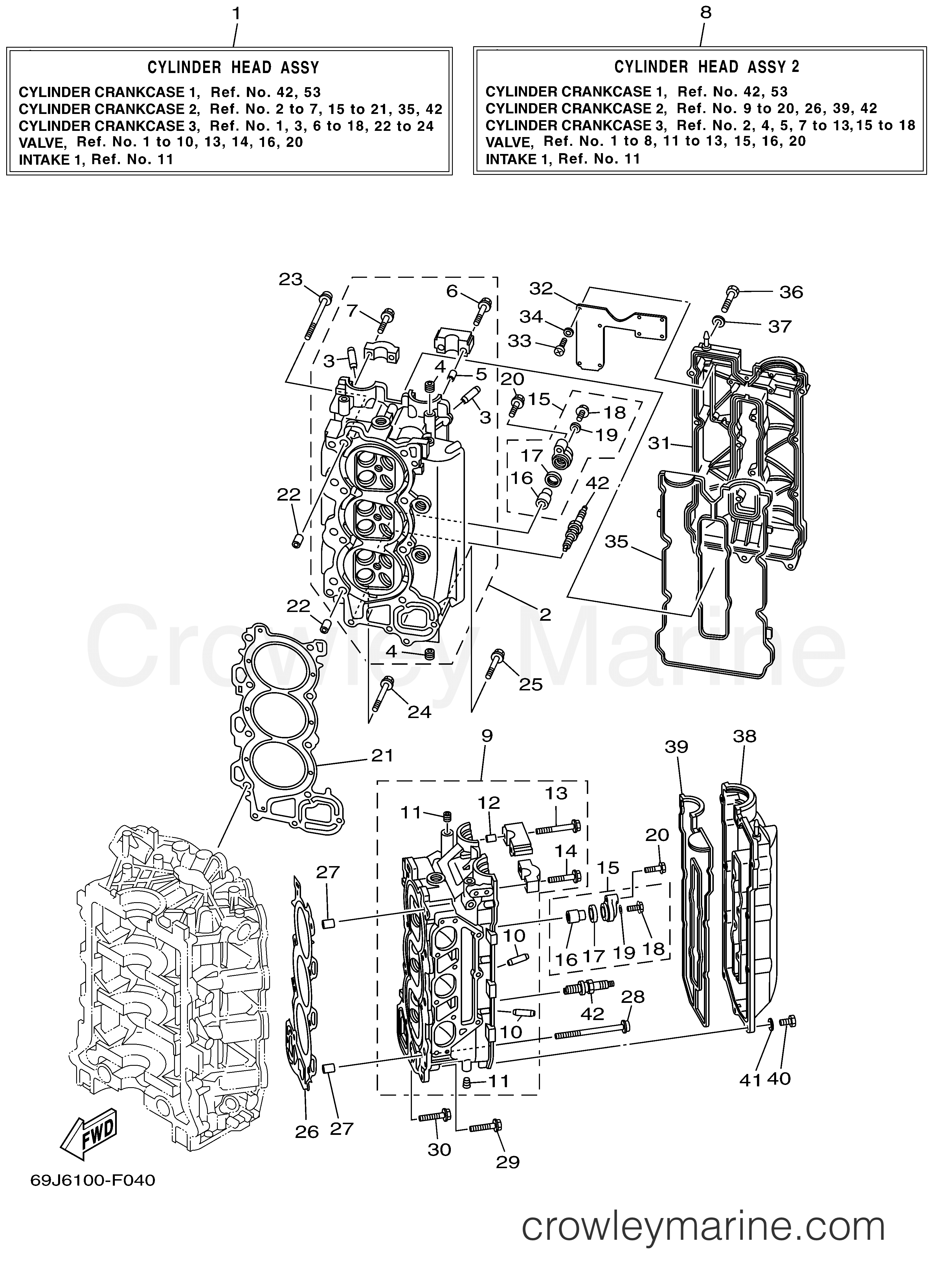 Yamaha Motors F200TXR - CYLINDER CRANKCASE 2