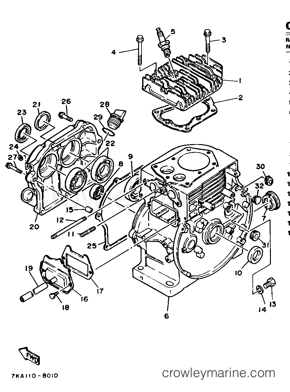 Yamaha Motors YS624TEA - CYLINDER - CRANKCASE