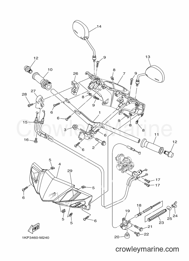 Yamaha Motors AL115FX (1KP3) [010] - STEERING HANDLE & CABLE