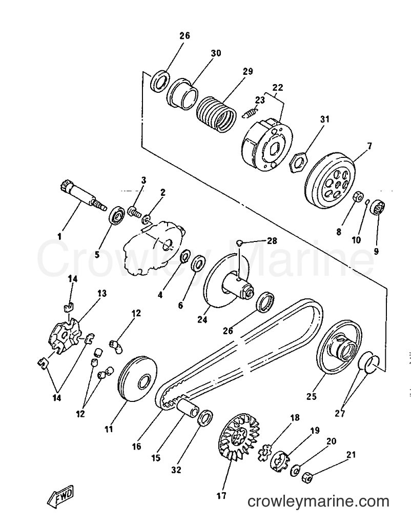 1996 Scooter CY50R - CY50R (3WG6) [999] - CLUTCH