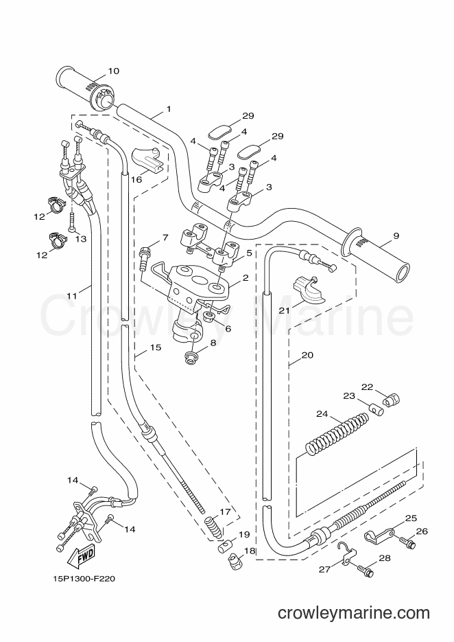 Yamaha Motors XF50 (15P1) [010] - STEERING HANDLE & CABLE