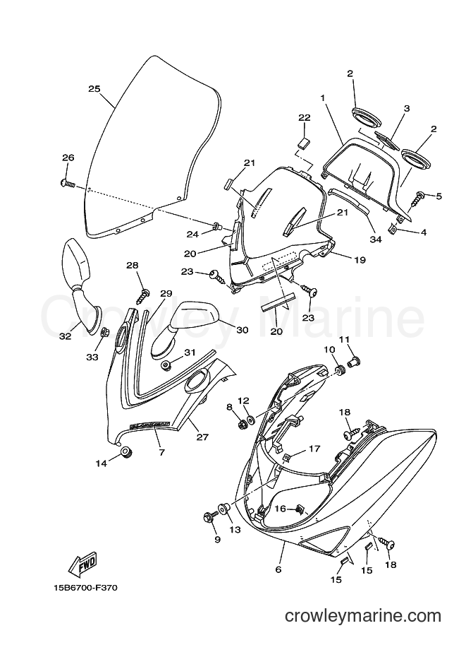 Yamaha Motors XP500 (15B4) [010] - WINDSHIELD