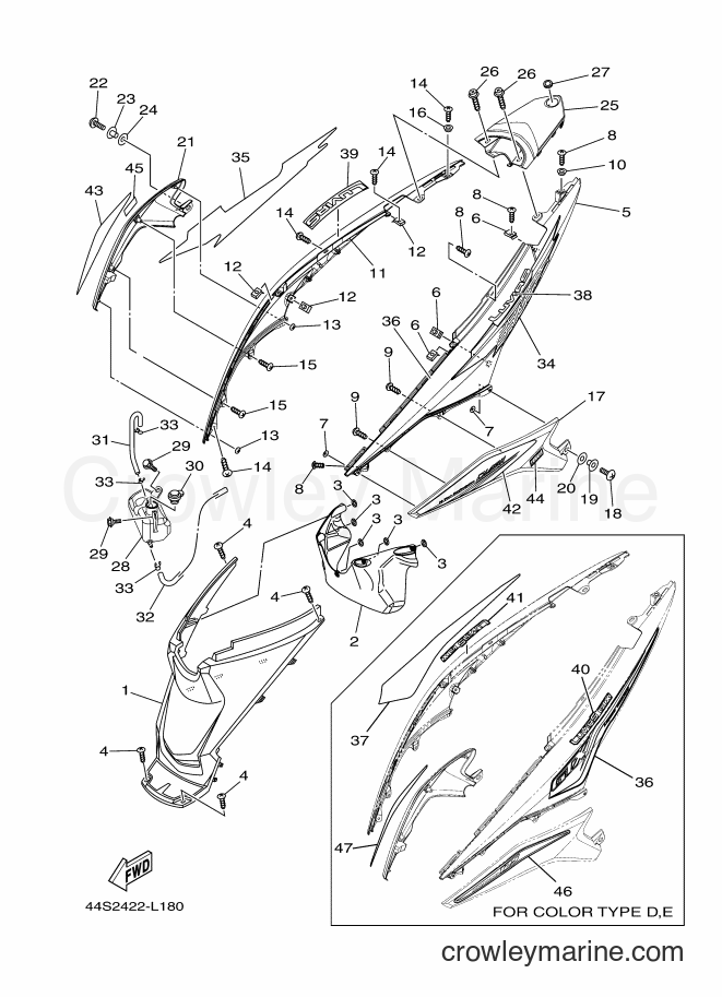 2012 Scooter AL125C - AL125C (44S2) [010] - SIDE COVER