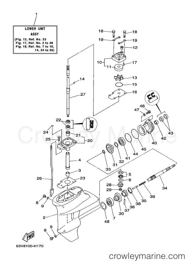 Yamaha Motors 9.9FMHS (63VA) [100] - LOWER CASING & DRIVE 1