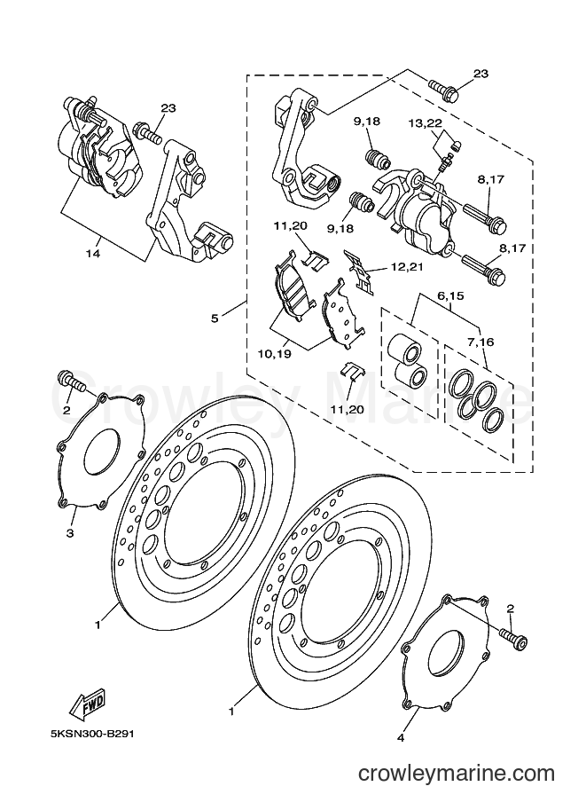 Yamaha Motors XVS1100 (3B8B) [010] - FRONT BRAKE CALIPER