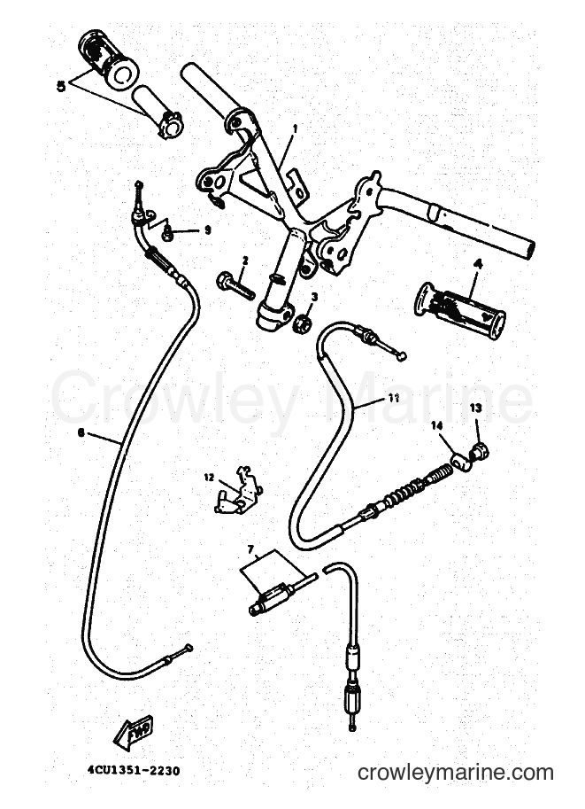 Yamaha Motors YE50 (4LN4) [010] - STEERING HANDLE & CABLE