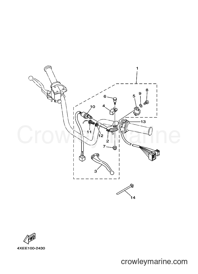 Yamaha Motors YFM250 (4XEG) [020] - HANDLE SWITCH & LEVER
