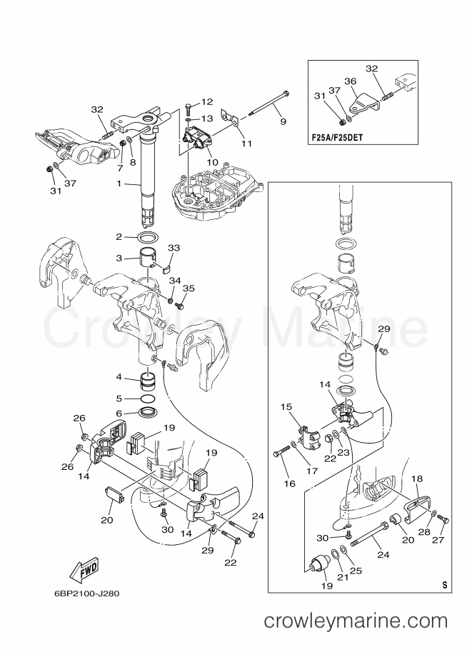 Yamaha Motors F25LMHA-2011 (6BP3) [100] - BRACKET 3