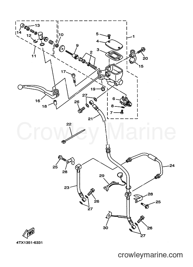1998 Street Bike TDM850 - TDM850 (5AR2) [010] - FRONT MASTER CYLINDER
