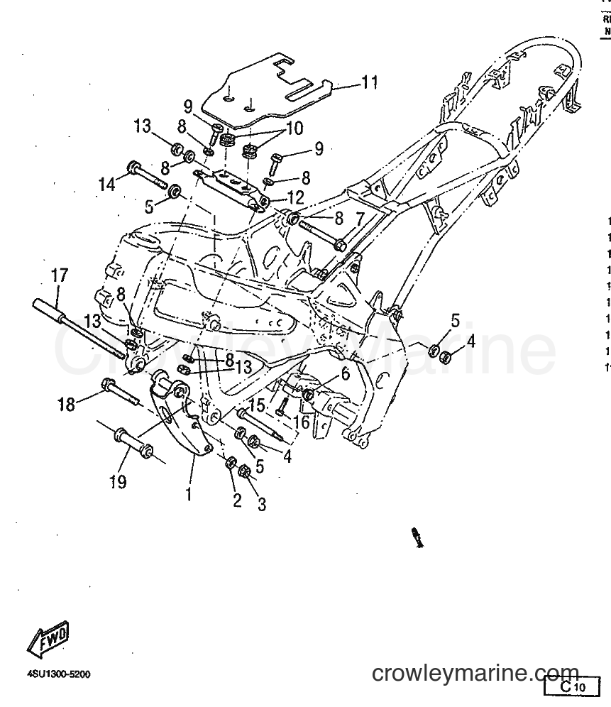 1995 Street Bike SRZ660 - SRZ660 (4SU1) [999] - ENGINE BRACKET