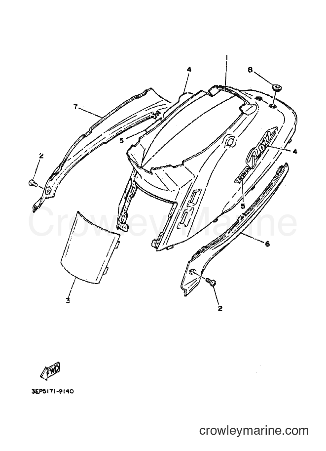 1990 Scooter SH50 - SH50 (3EP7) [010] - SIDE COVER