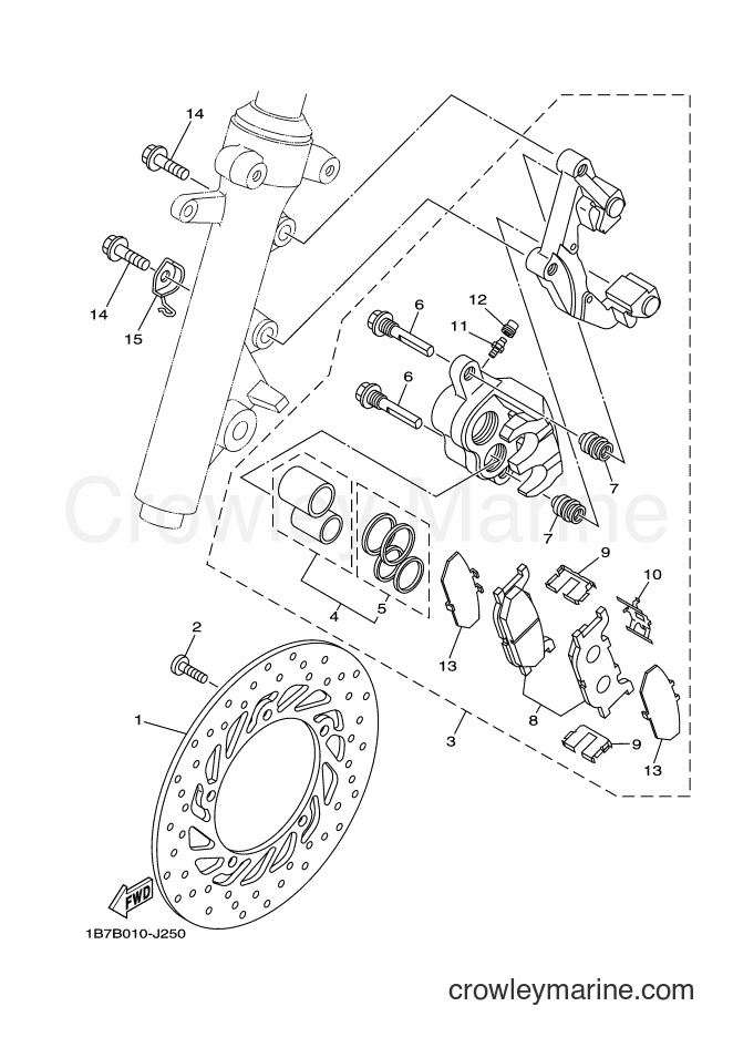 2014 Maxi-Scooter CP250 - CP250 (1B7E) [010] - FRONT BRAKE CALIPER