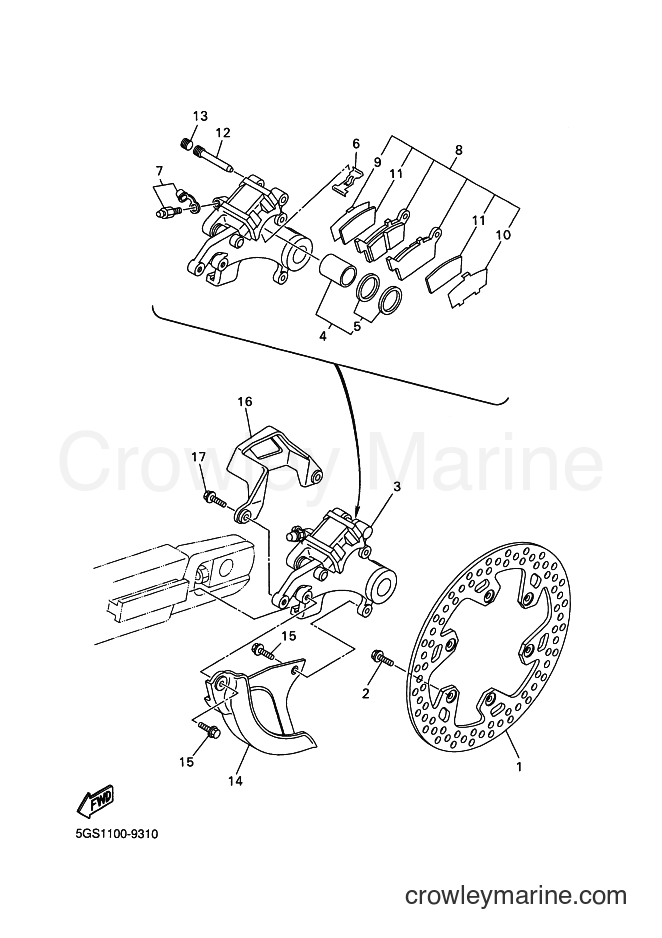 2000 Dirt Bike WR400F - WR400F (5GS6) [020] - REAR BRAKE CALIPER