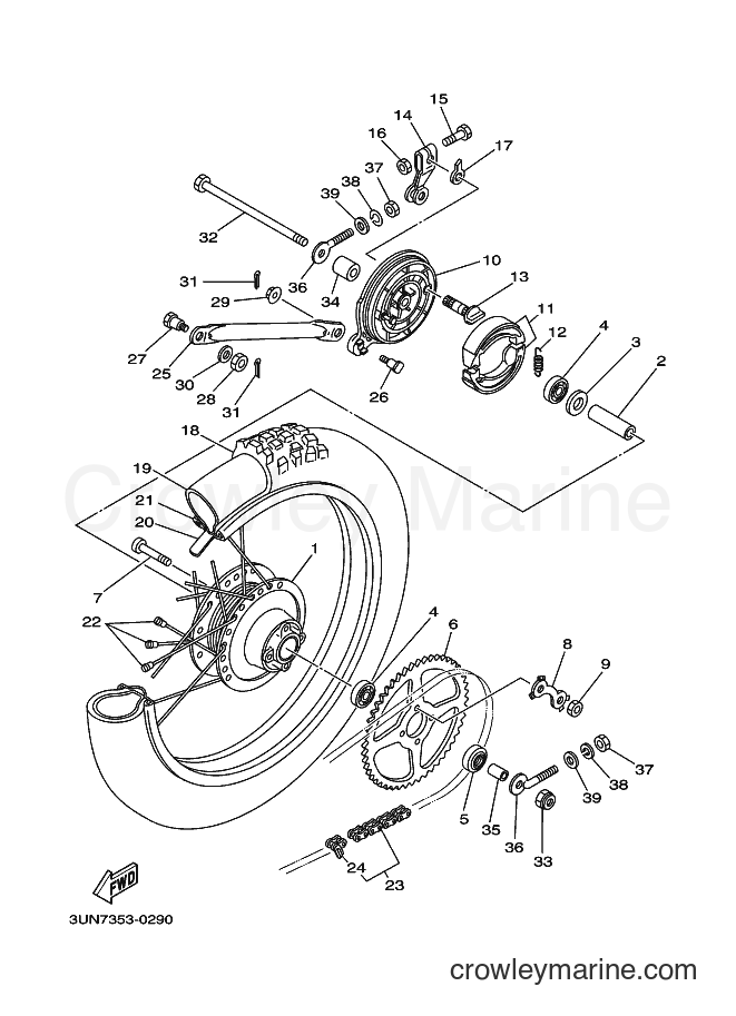 2000 Scooter DT50LC - DT50LC (3UN7) [010] - REAR WHEEL