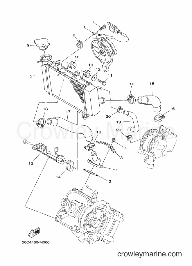 2014 Scooter T135SEC - T135SEC (55S5) [010] - RADIATOR & HOSE