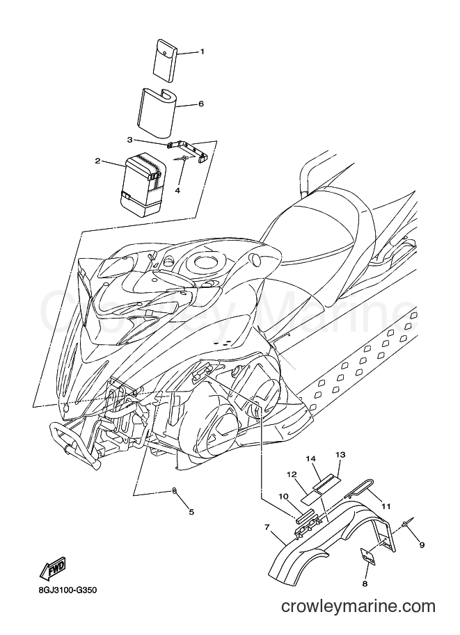 2008 Snowmobile RPZ50MP - RPZ50MP (8GR4) [010] - GUARD & LUGGAGE BOX