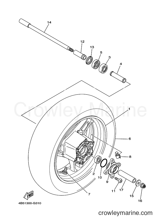 2009 Maxi-Scooter XP500 - XP500 (4B54) [010] - REAR WHEEL