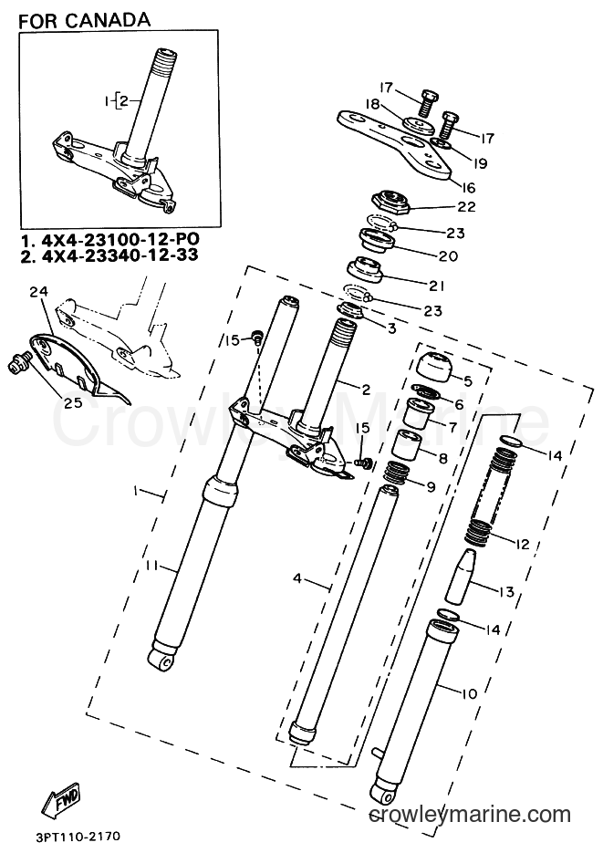 1992 Dirt Bike PW50 - PW50 (3PT8) [030] - FRONT FORK