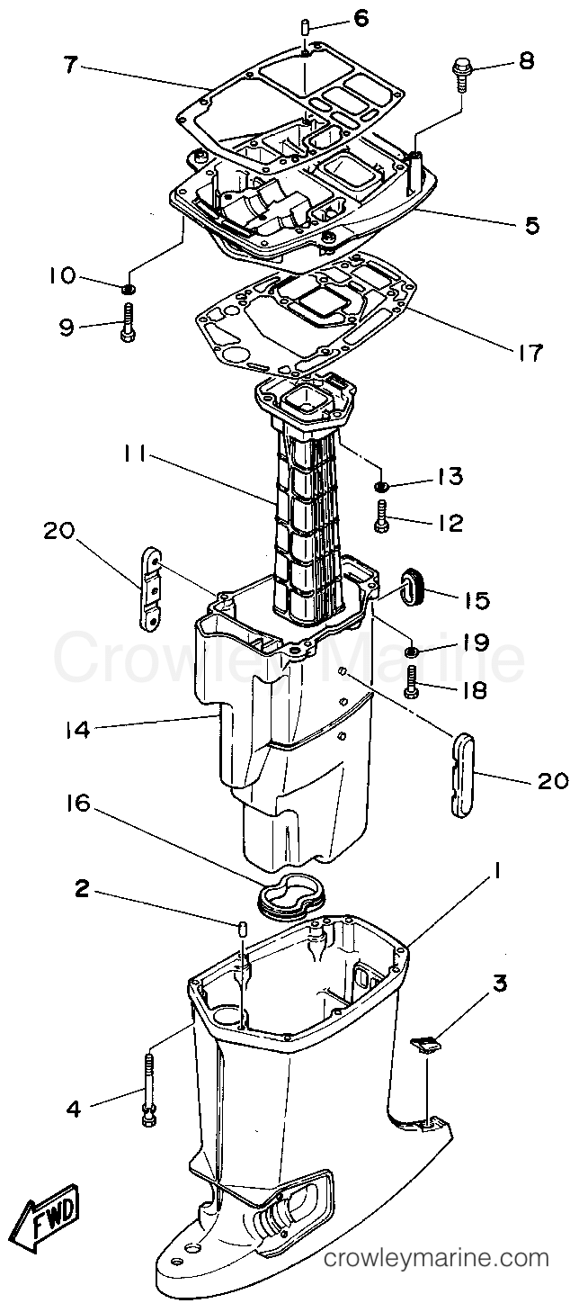 Yamaha Motors 70TLRT - UPPER CASING