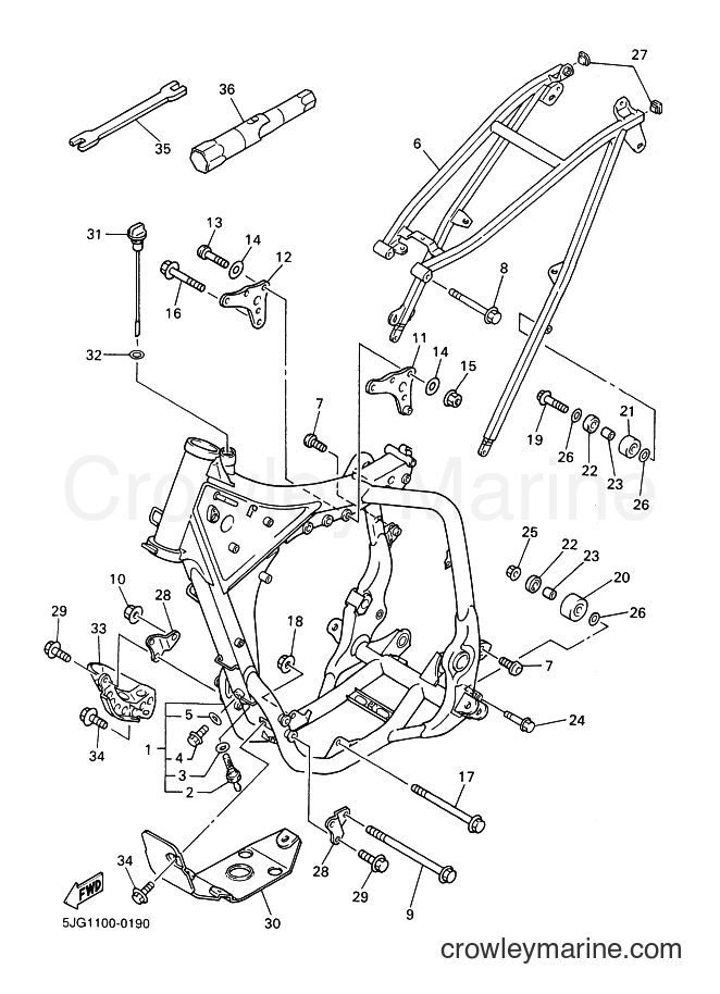 2000 Dirt Bike YZ426F - YZ426F (5JG2) [080] - FRAME