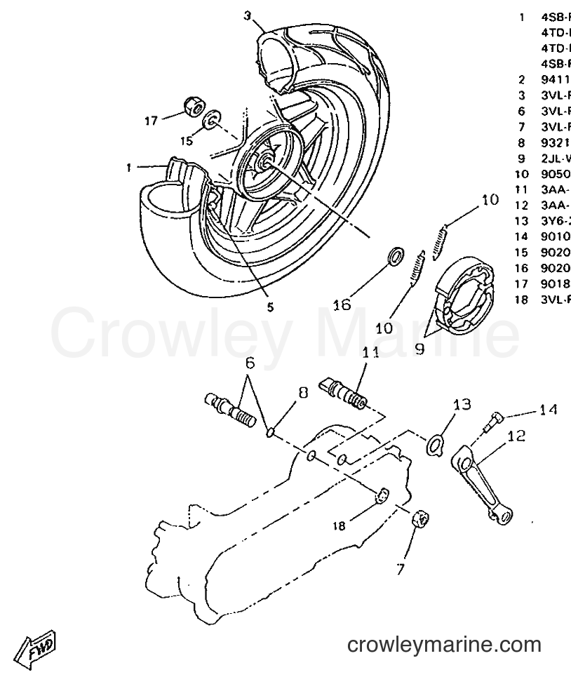 1995 Scooter CW50RS - CW50RS (4TD6) [999] - REAR WHEEL