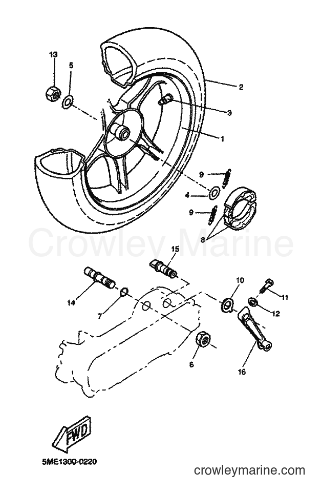 2001 Scooter YQ100 - YQ100 (5ME4) [060] - REAR WHEEL