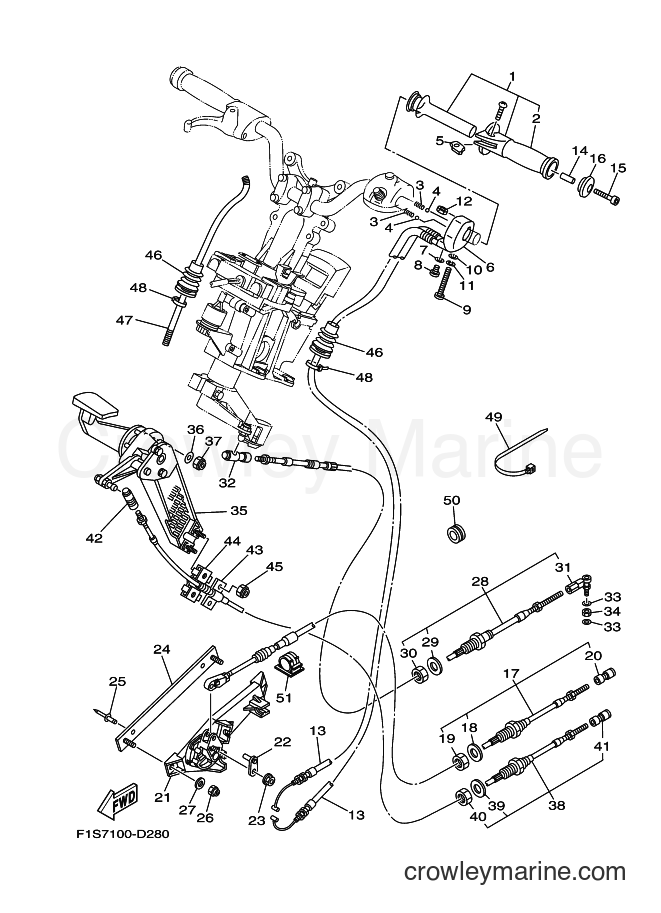 Yamaha Motors FX1100 (F1S8) [010] - CONTROL CABLE